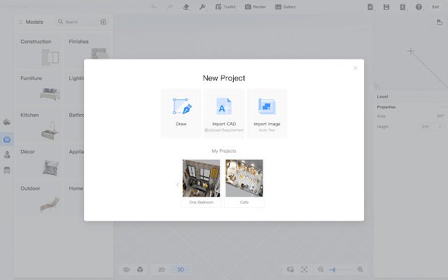 Coohom – Denah Lantai dan Desain Interior dari toko web Chrome untuk dijalankan dengan Chromium OffiDocs online