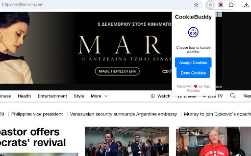 CookieBuddy  from Chrome web store to be run with OffiDocs Chromium online