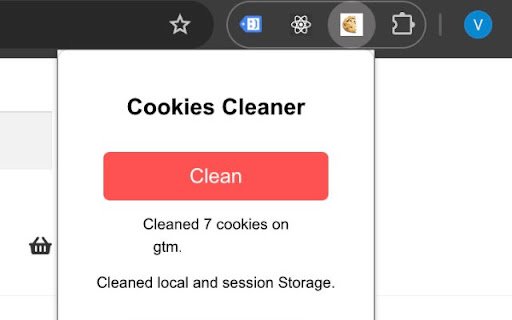 Cookie Cleaner  from Chrome web store to be run with OffiDocs Chromium online