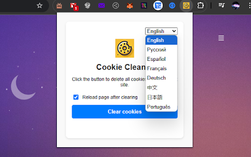 Cookie Cleaner – One Click Cookie Remover  from Chrome web store to be run with OffiDocs Chromium online