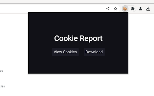 Cookie Report  from Chrome web store to be run with OffiDocs Chromium online