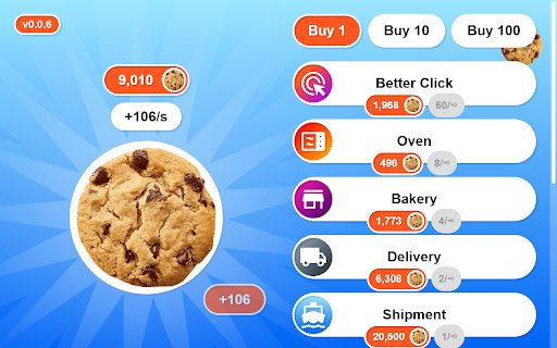 Cookie Tycoon  from Chrome web store to be run with OffiDocs Chromium online
