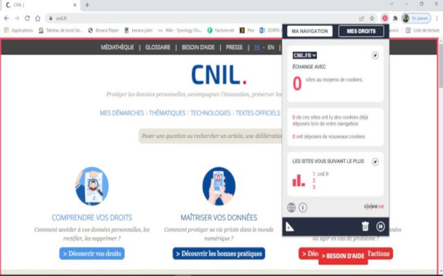 CookieViz extension  from Chrome web store to be run with OffiDocs Chromium online