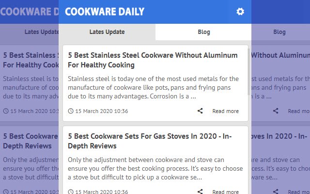 Cook Ware Daily ข่าวบล็อกล่าสุดจาก Chrome เว็บสโตร์ที่จะรันด้วย OffiDocs Chromium ออนไลน์