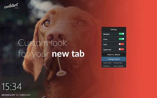 CoolStart Custom New Tab Page  from Chrome web store to be run with OffiDocs Chromium online