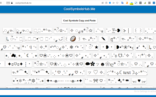 Cool Symbols  from Chrome web store to be run with OffiDocs Chromium online