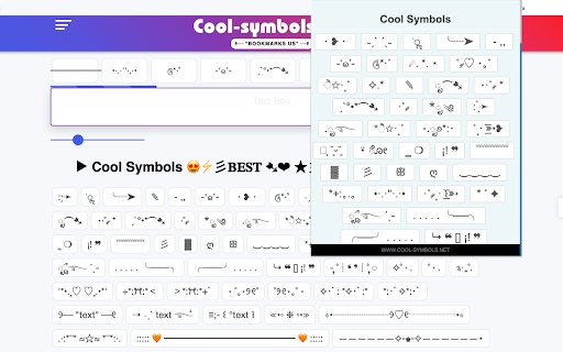 Cool Symbols  from Chrome web store to be run with OffiDocs Chromium online