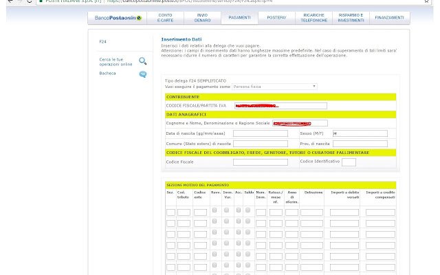 Copia F24 sem. in Poste.it  from Chrome web store to be run with OffiDocs Chromium online