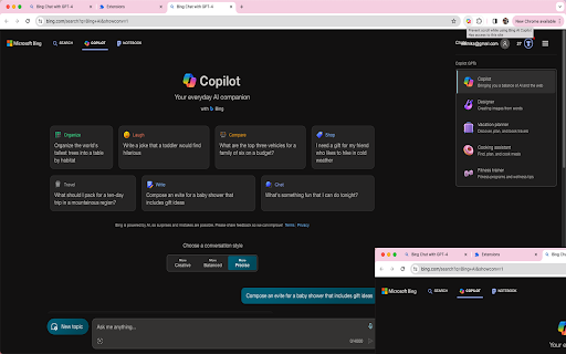 Copilot Prevent scroll down to search page  from Chrome web store to be run with OffiDocs Chromium online