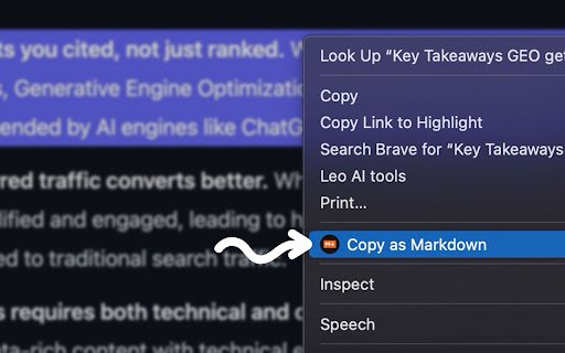 Copy as Markdown  from Chrome web store to be run with OffiDocs Chromium online