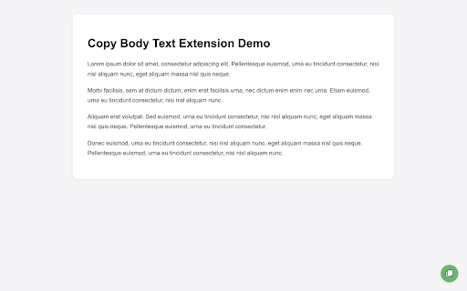 Copy Body Text  from Chrome web store to be run with OffiDocs Chromium online