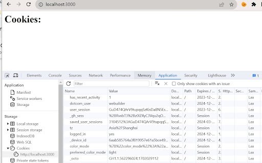 Copy cookies to localhost  from Chrome web store to be run with OffiDocs Chromium online