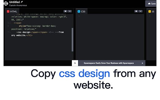 CopyCss Copy css scan from any website.  from Chrome web store to be run with OffiDocs Chromium online