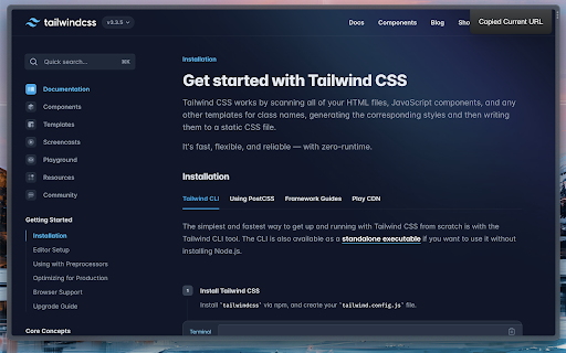 Copy Current Tab URL  from Chrome web store to be run with OffiDocs Chromium online