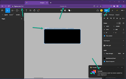 Copy figma thumbnail as markdown  from Chrome web store to be run with OffiDocs Chromium online