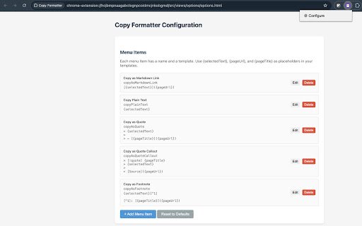 Copy Formatter  from Chrome web store to be run with OffiDocs Chromium online