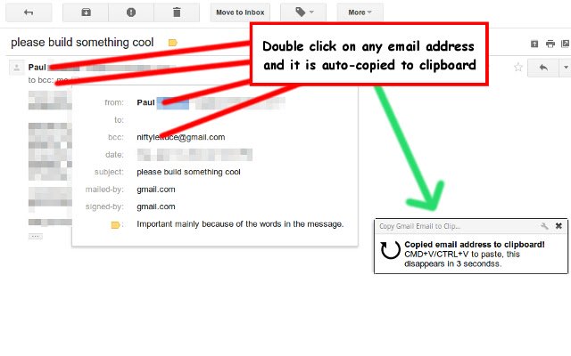 Copia l'e-mail di Gmail negli Appunti dal Chrome Web Store per eseguirla con OffiDocs Chromium online