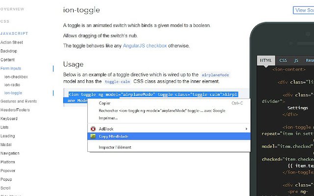Copy html in jade  from Chrome web store to be run with OffiDocs Chromium online