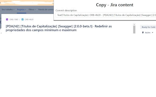Copy Jira content  from Chrome web store to be run with OffiDocs Chromium online