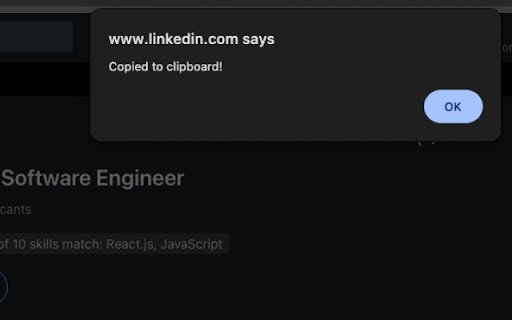Copy LinkedIn Job  from Chrome web store to be run with OffiDocs Chromium online