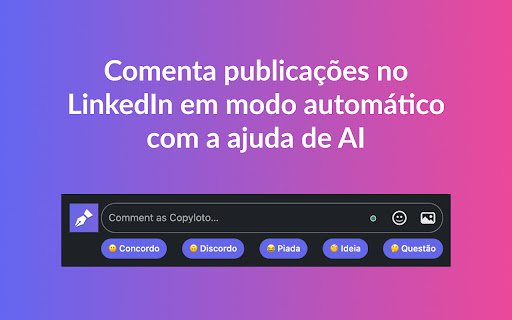 Copyloto para o LinkedIn™  from Chrome web store to be run with OffiDocs Chromium online