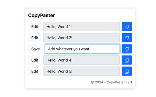CopyPaster  from Chrome web store to be run with OffiDocs Chromium online