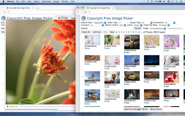 เครื่องมือเลือกรูปภาพลิขสิทธิ์ฟรีจาก Chrome เว็บสโตร์ที่จะเรียกใช้ด้วย OffiDocs Chromium ออนไลน์
