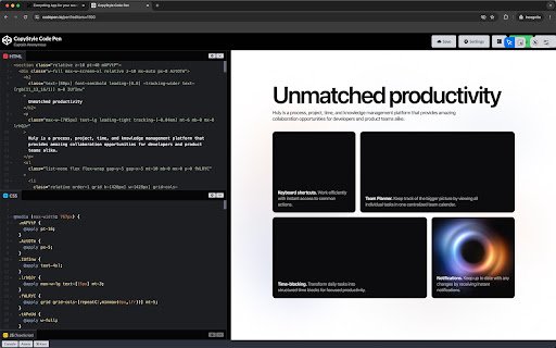 CopyStyle Snatch style from any site, swiftly and seamlessly.  from Chrome web store to be run with OffiDocs Chromium online