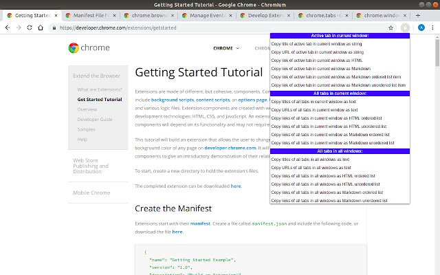 Copy Tab Info  from Chrome web store to be run with OffiDocs Chromium online