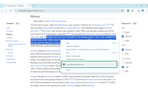 Copy Text with Page URL  from Chrome web store to be run with OffiDocs Chromium online