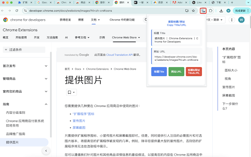 Copy title  from Chrome web store to be run with OffiDocs Chromium online
