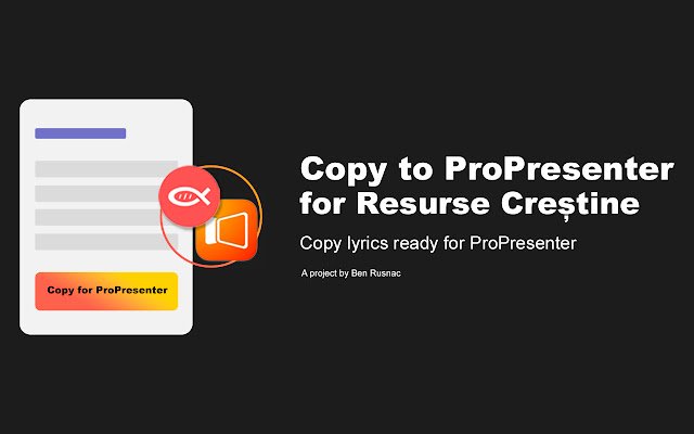 انسخ إلى ProPresenter لـ Resurse Crestine من متجر Chrome الإلكتروني ليتم تشغيله مع OffiDocs Chromium عبر الإنترنت