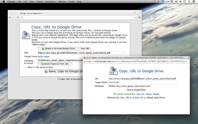 将 URL 从 Chrome 网上应用店复制到 Google Drive™，以便与 OffiDocs Chromium 在线运行