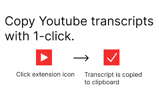 Copy YouTube Transcript  from Chrome web store to be run with OffiDocs Chromium online