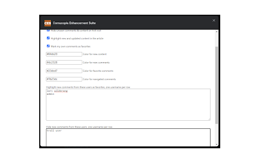 Cornucopia Enhancement Suite  from Chrome web store to be run with OffiDocs Chromium online