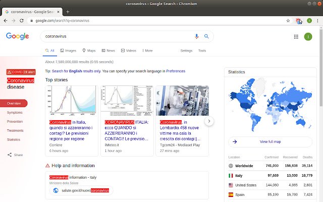 Coronavirus informer from Chrome web store to be run with OffiDocs Chromium online Coronavirus informer from Chrome web store to be run with OffiDocs Chromium online