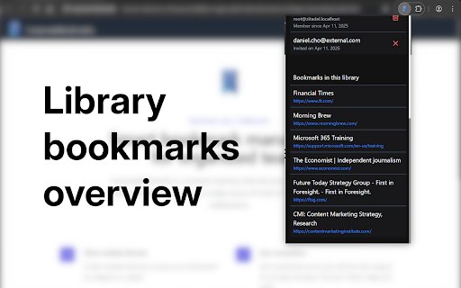 CorporateBookmarks  from Chrome web store to be run with OffiDocs Chromium online