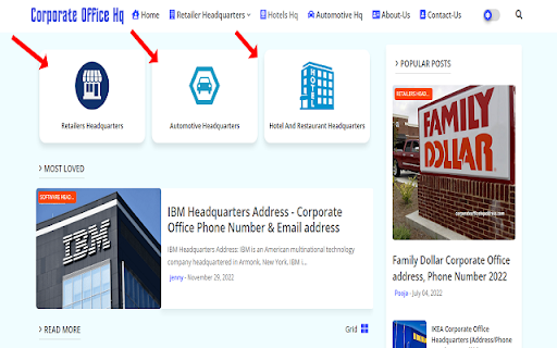 corporate office headquarters address  from Chrome web store to be run with OffiDocs Chromium online