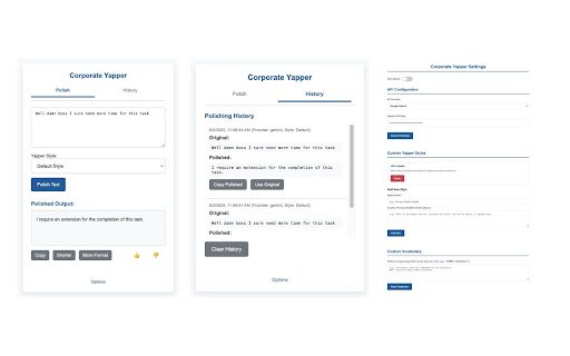 Corporate Yapper  from Chrome web store to be run with OffiDocs Chromium online