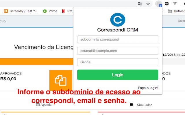 অনলাইনে OffiDocs Chromium-এর সাথে চালানো হবে Chrome ওয়েব স্টোর থেকে Correspondi CRM