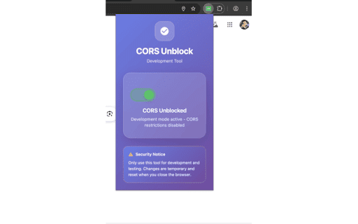 CORS Unblock  from Chrome web store to be run with OffiDocs Chromium online
