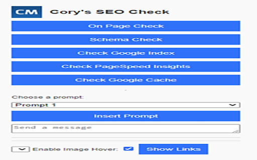 Corys SEO Check  from Chrome web store to be run with OffiDocs Chromium online