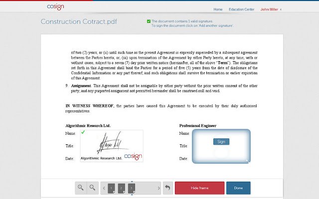 CoSign Digital Signatures  from Chrome web store to be run with OffiDocs Chromium online