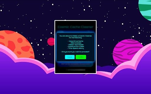 Cosmic Cache Cleaner  from Chrome web store to be run with OffiDocs Chromium online