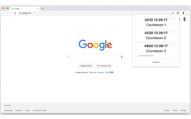 Countdown  from Chrome web store to be run with OffiDocs Chromium online