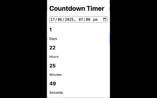 CountDown Timer  from Chrome web store to be run with OffiDocs Chromium online