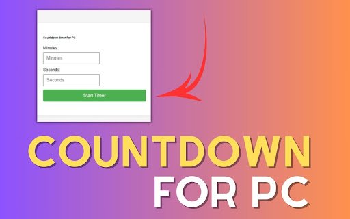 Countdown timer For PC,Windows and Mac (Update)  from Chrome web store to be run with OffiDocs Chromium online