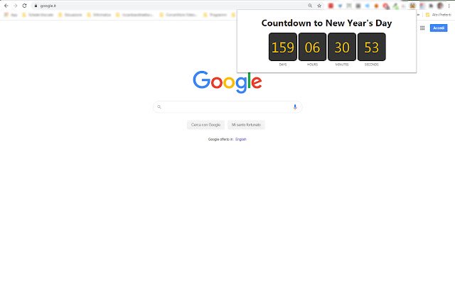 Countdown zum Neujahrstag aus dem Chrome-Webshop, der mit OffiDocs Chromium online ausgeführt werden soll