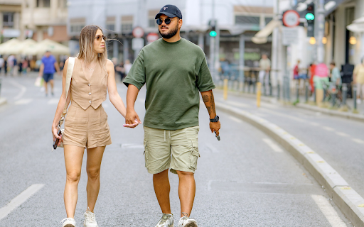 Couple walking on the street  from Chrome web store to be run with OffiDocs Chromium online