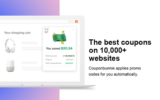 CouponBunnie All discounts in one place  from Chrome web store to be run with OffiDocs Chromium online